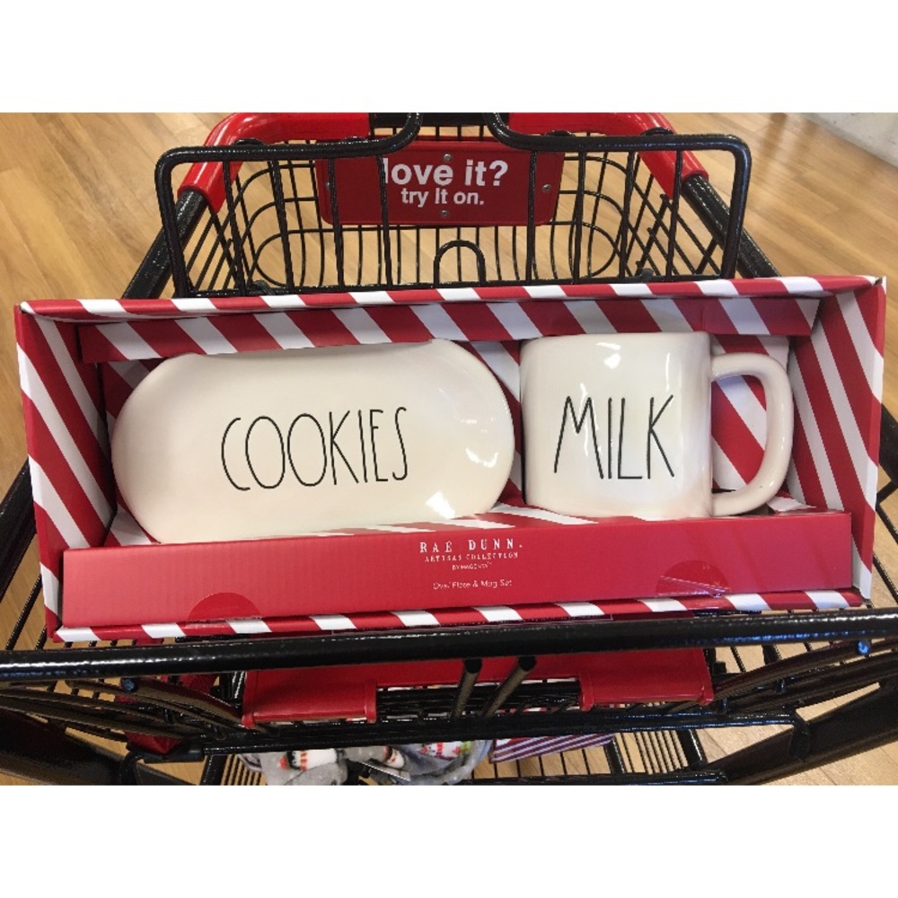 Rae Dunn milk and cookies set